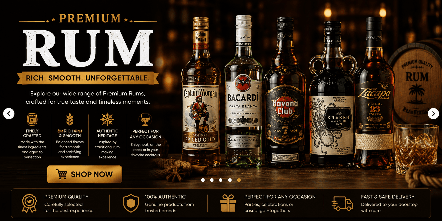 Premium Rum — rich, smooth, unforgettable