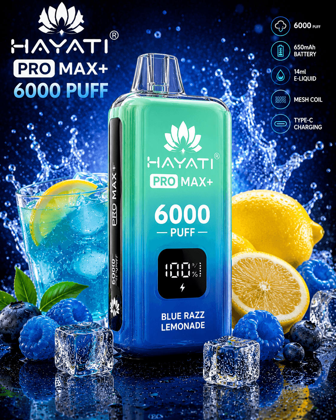 Hayati Pro Max+ Blue Razz Lemonade
